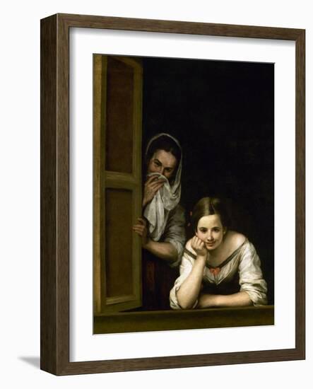 Women from Galicia at the Window, 1655-1660-Bartolome Esteban Murillo-Framed Premium Giclee Print