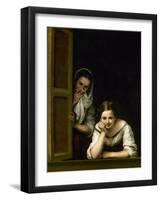 Women from Galicia at the Window, 1655-1660-Bartolome Esteban Murillo-Framed Premium Giclee Print