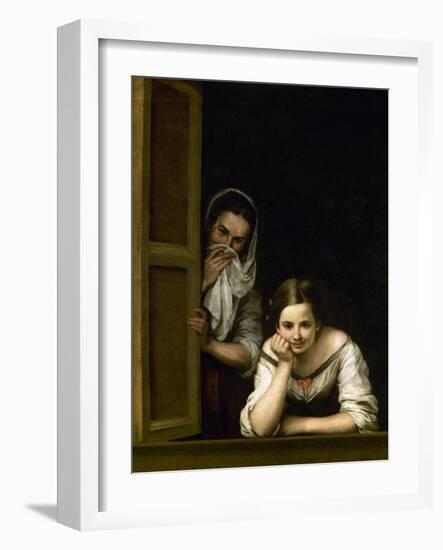 Women from Galicia at the Window, 1655-1660-Bartolome Esteban Murillo-Framed Premium Giclee Print
