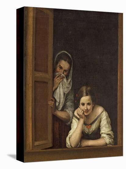 Women from Galicia at the Window, 1670-Bartolome Esteban Murillo-Stretched Canvas
