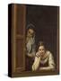 Women from Galicia at the Window, 1670-Bartolome Esteban Murillo-Stretched Canvas