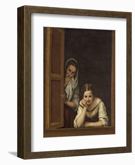 Women from Galicia at the Window, 1670-Bartolome Esteban Murillo-Framed Giclee Print