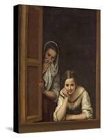 Women from Galicia at the Window, 1670-Bartolome Esteban Murillo-Stretched Canvas