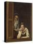 Women from Galicia at the Window, 1670-Bartolome Esteban Murillo-Stretched Canvas