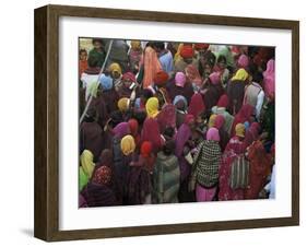 Women from Villages Crowd the Street at the Camel Fair, Pushkar, Rajasthan State, India-Jeremy Bright-Framed Photographic Print