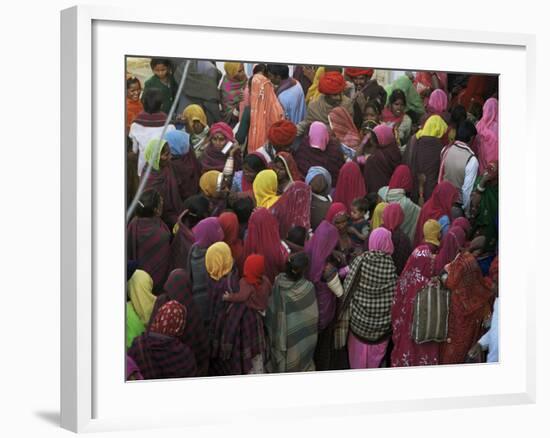 Women from Villages Crowd the Street at the Camel Fair, Pushkar, Rajasthan State, India-Jeremy Bright-Framed Photographic Print