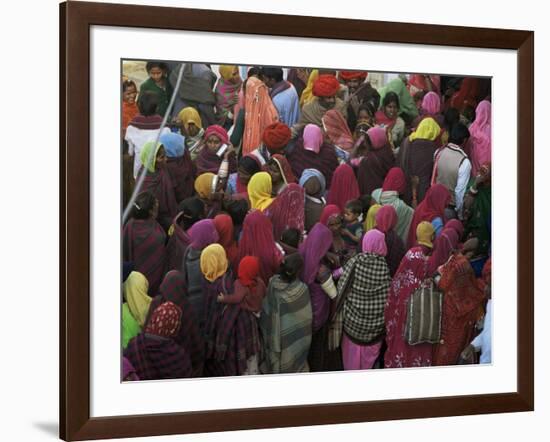 Women from Villages Crowd the Street at the Camel Fair, Pushkar, Rajasthan State, India-Jeremy Bright-Framed Photographic Print