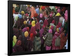 Women from Villages Crowd the Street at the Camel Fair, Pushkar, Rajasthan State, India-Jeremy Bright-Framed Photographic Print