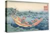 Women Gathering Waterlilies' ('Bunya No Asayasu')-Katsushika Hokusai-Stretched Canvas