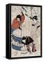 Women Getting Water at the Well, Japanese Wood-Cut Print-Lantern Press-Framed Stretched Canvas