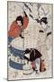 Women Getting Water at the Well, Japanese Wood-Cut Print-Lantern Press-Mounted Art Print