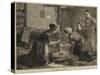 Women Grinding Corn in Ireland-null-Stretched Canvas