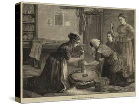 Women Grinding Corn in Ireland-null-Stretched Canvas