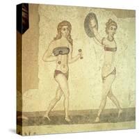 Women Gymnasts, Roman Mosaic, Early 4th Century-null-Stretched Canvas
