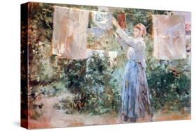 Women Hang Out Laundry to Dry-Berthe Morisot-Stretched Canvas