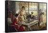 Women Having Tea-Albert Lynch-Framed Stretched Canvas