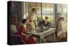Women Having Tea-Albert Lynch-Stretched Canvas