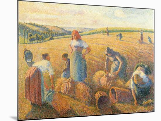Women Haymaking, 1889-Camille Pissarro-Mounted Giclee Print