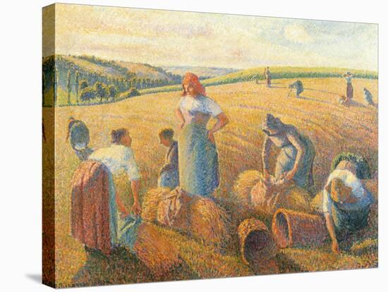 Women Haymaking, 1889-Camille Pissarro-Stretched Canvas