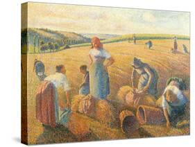 Women Haymaking, 1889-Camille Pissarro-Stretched Canvas