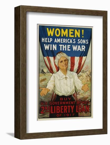 Women! Help America's Sons Win the War Poster-R.H. Porteous-Framed Photographic Print