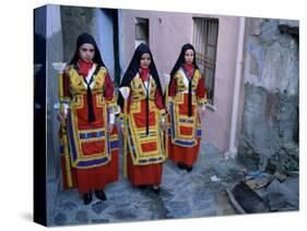 Women Holding Candles, Corpus Domini Procession, Desulo (Gennargentu), Sardinia, Italy-Bruno Morandi-Stretched Canvas