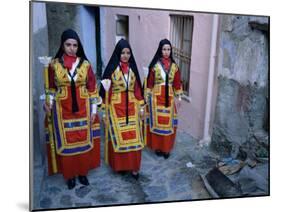 Women Holding Candles, Corpus Domini Procession, Desulo (Gennargentu), Sardinia, Italy-Bruno Morandi-Mounted Photographic Print