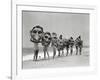 Women Holding Giant Masks-Bettmann-Framed Premium Photographic Print