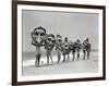 Women Holding Giant Masks-Bettmann-Framed Photographic Print