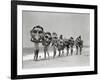 Women Holding Giant Masks-Bettmann-Framed Photographic Print