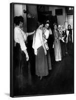 Women Immigrants Undegoing a Physical Examination, Ellis Island, New York, 1910-null-Framed Photo