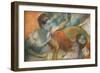 Women in a dressing room. 1885-1890. Pastel on paper.-Edgar Degas-Framed Giclee Print