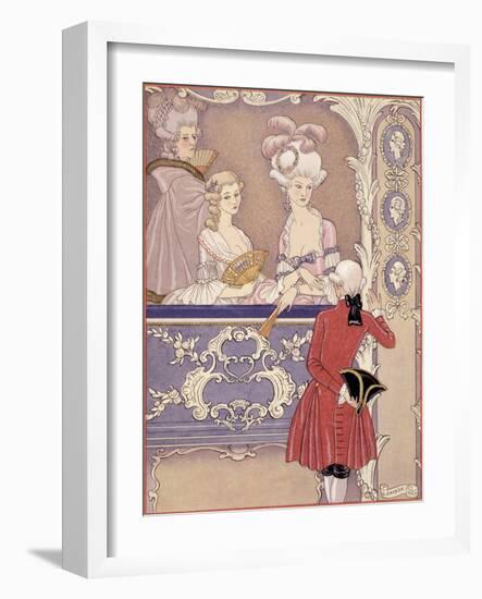 Women in a Theater Box, Illustration from Les Liaisons Dangereuses by Pierre Choderlos de Laclos-Georges Barbier-Framed Giclee Print