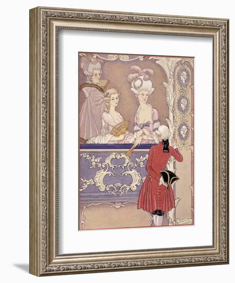 Women in a Theater Box, Illustration from Les Liaisons Dangereuses by Pierre Choderlos de Laclos-Georges Barbier-Framed Giclee Print