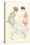 Women in Bathing Costumes Playing Tag-null-Stretched Canvas