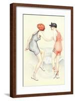 Women in Bathing Costumes Playing Tag-null-Framed Art Print