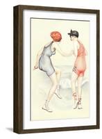 Women in Bathing Costumes Playing Tag-null-Framed Art Print