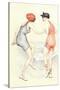 Women in Bathing Costumes Playing Tag-null-Stretched Canvas