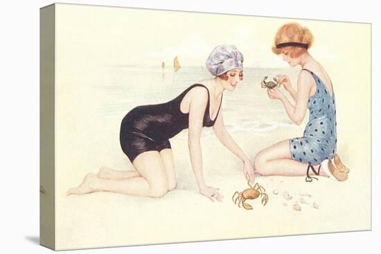 Women in Bathing Costumes Playing with Crabs-null-Stretched Canvas