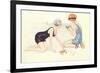 Women in Bathing Costumes Playing with Crabs-null-Framed Premium Giclee Print
