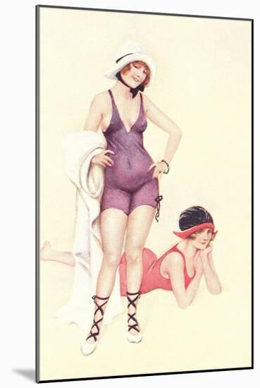 Women in Bathing Costumes-null-Mounted Art Print