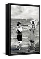 Women in bathing costumes-French School-Framed Stretched Canvas