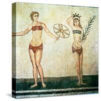 Women in Bikinis, from the Room of the Ten Dancing Girls-Roman-Stretched Canvas