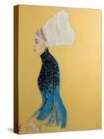 Women in Blue Dress with Flemish Headdress, 2016-Susan Adams-Stretched Canvas