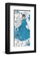 Women in Blue Dress-Irena Orlov-Framed Art Print