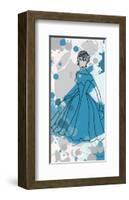 Women in Blue Dress-Irena Orlov-Framed Art Print