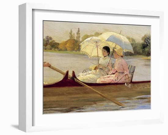 Women in Boats on the Thames, 1878-Giuseppe De Nittis-Framed Giclee Print