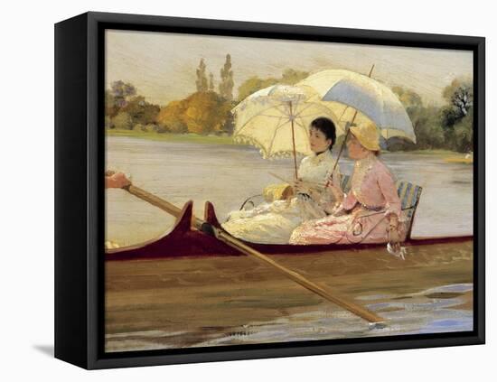 Women in Boats on the Thames, 1878-Giuseppe De Nittis-Framed Stretched Canvas