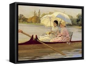 Women in Boats on the Thames, 1878-Giuseppe De Nittis-Framed Stretched Canvas