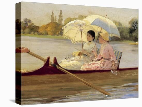 Women in Boats on the Thames, 1878-Giuseppe De Nittis-Stretched Canvas